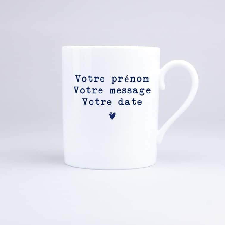 Mug Personnalisé Made in France Prénom Message Date
