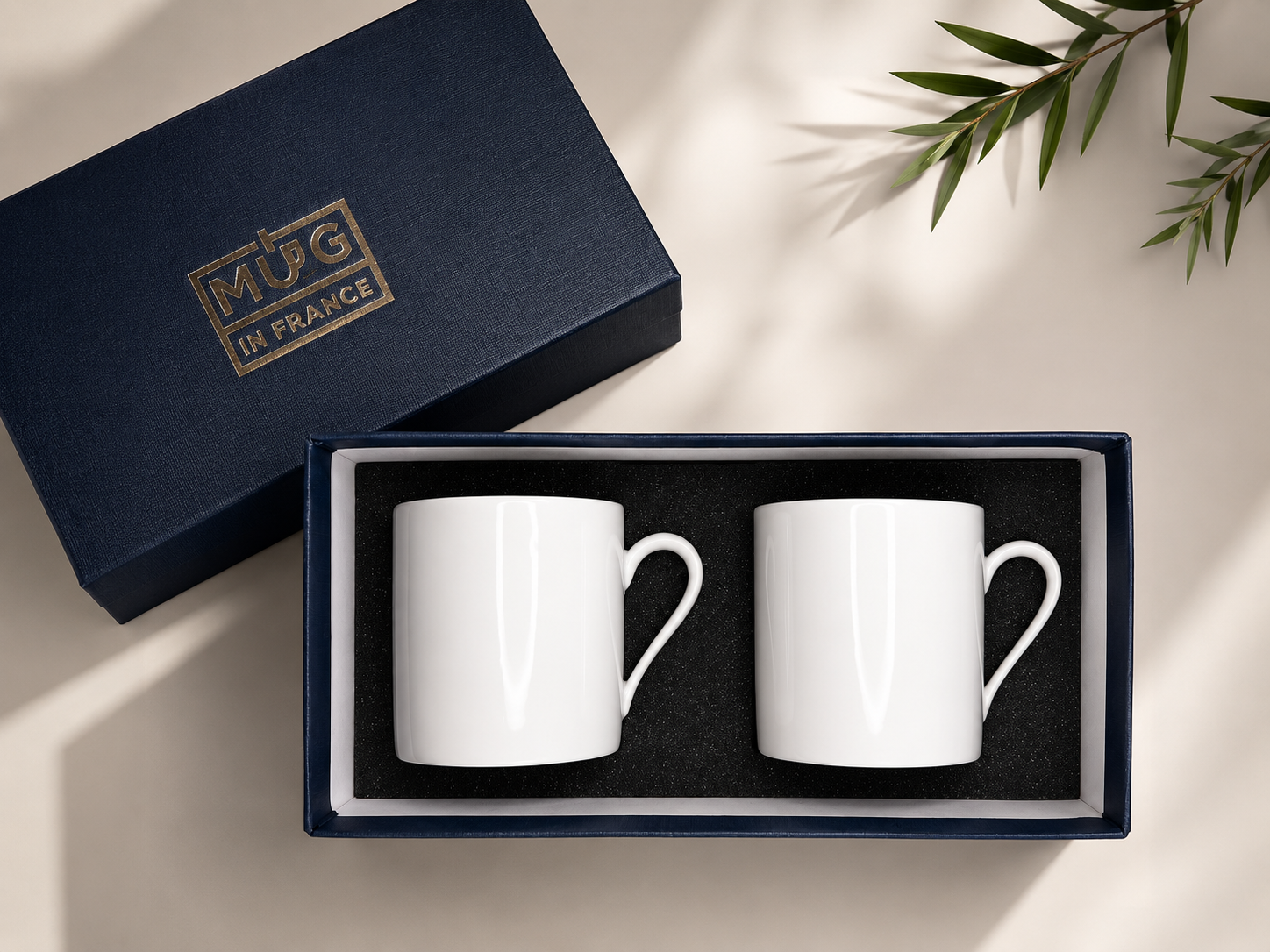 Boite bleue tasse à café duo Mug in France