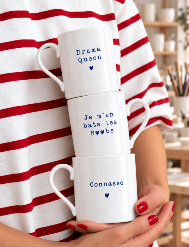 Mug Drama Queen, mug Je m'en bats les Boobs, mug Connasse